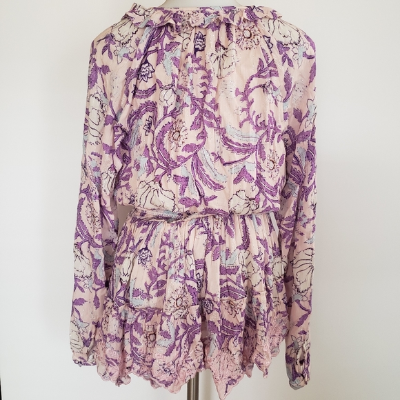 Hemant & Nandita Asia long sleeve mini dress pink lilac extra small XS - Picture 13 of 16